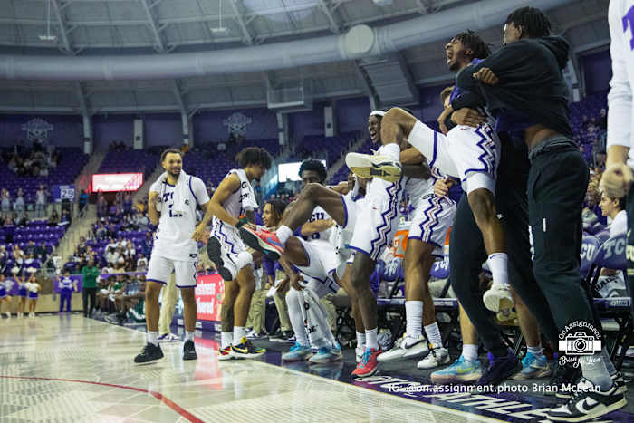 Bench Reaction during the win
